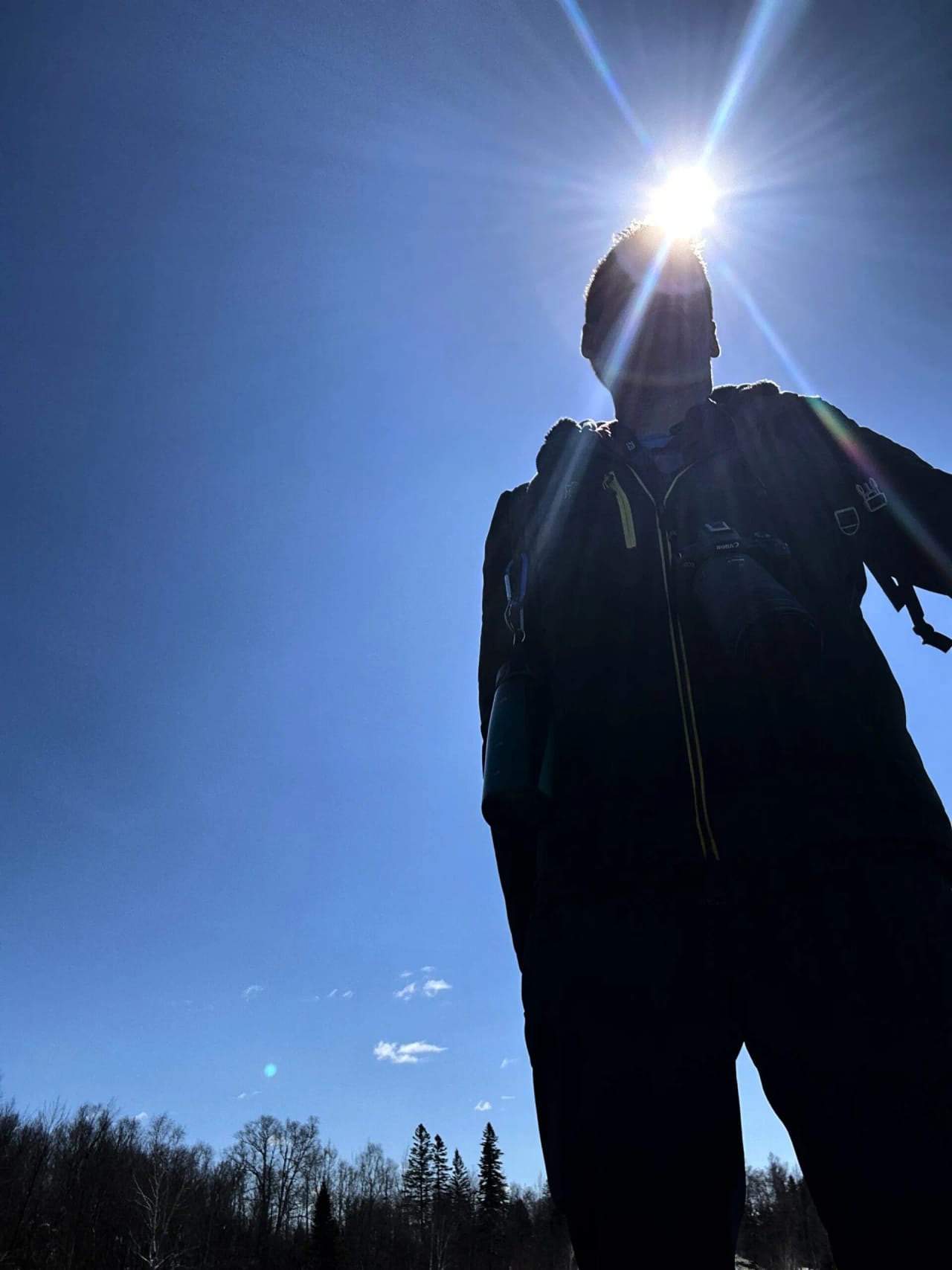 Silhouette of hiker